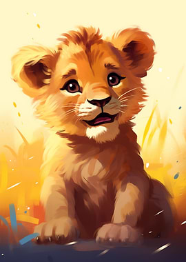 Cute Baby Lion Cub