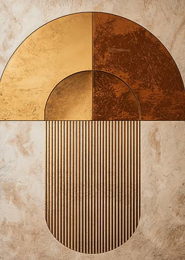 Gold and Copper Geometric Wall Art