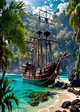 Pirate Ship at Anchor