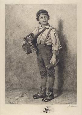 Young Newsboy with Papers