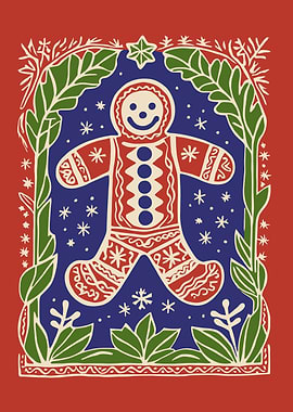 Gingerbread Man Christmas Art