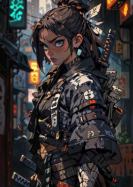 Cyberpunk Samurai Girl