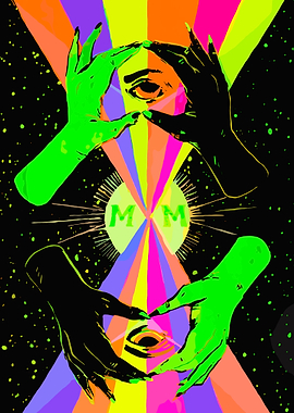 Neon Eye & Hands