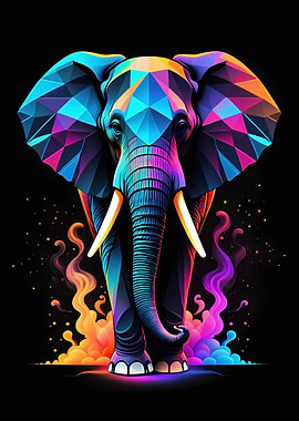 Geometric Elephant Art