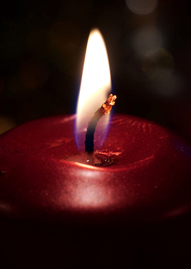 Burning Red Candle
