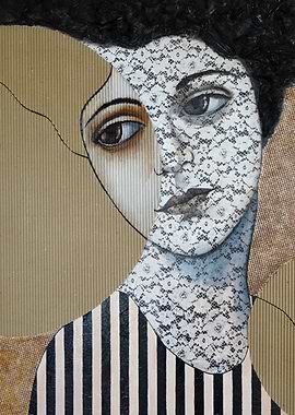 Woman in Lace and Stripes