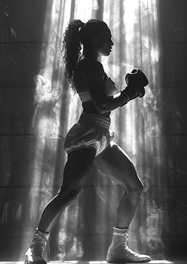 Female Boxer Silhouette