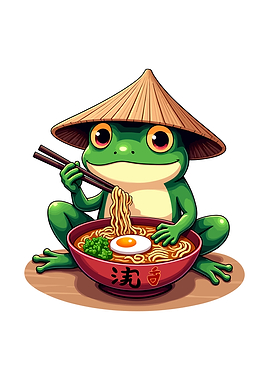Frog Eating Ramen