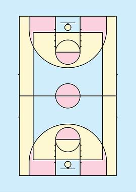 Pastel Basketball Court