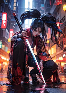 Cyberpunk Samurai Girl