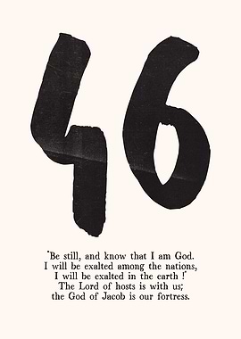 Psalm 46, Bible verse, Christian art, Biblical quote, Faith wall art