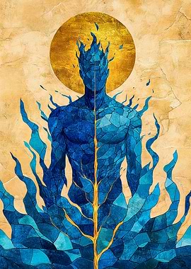 Blue Flame Djinn Desert Aura Art