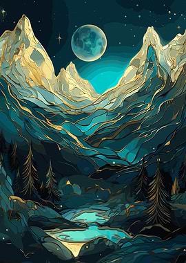 Golden Mountain Night