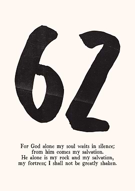 Psalm 62, Bible verse, Biblical quote, Christian art, Faith wall art