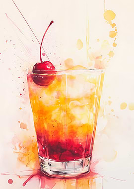 Tequila Sunrise: Watercolor Bliss