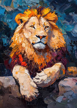 Lion Portrait Painting