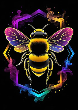 Neon Bee Illustration