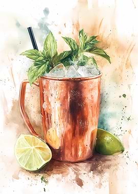 Moscow Mule: Watercolor Elegance