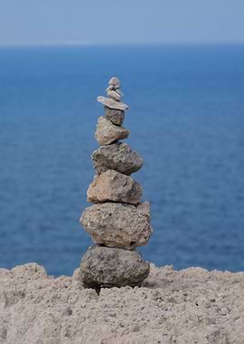 Stone Cairn by the Sea