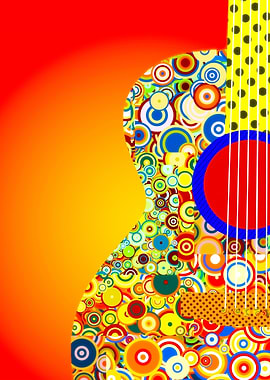 Colorful Retro Guitar