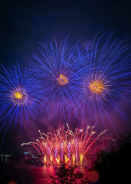 Fireworks Display Over Water