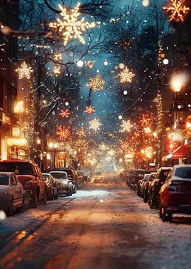 Snowy Christmas Street