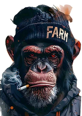 Cool Monkey with Cigarette