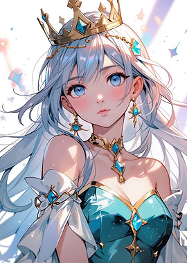 Anime Princess with Blue Eyes
