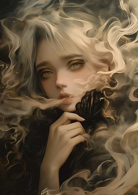 Mystical Woman in Smoke