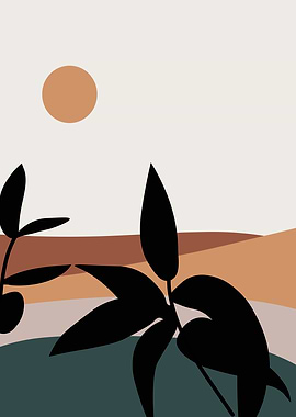 Abstract Plant Silhouette