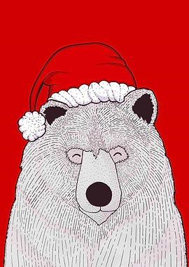 Santa red bear