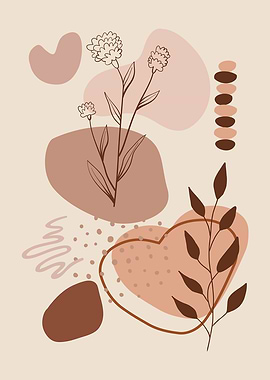 Abstract Floral boho style Art Print