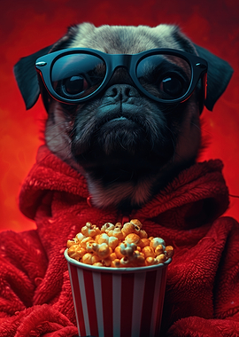 Pug Movie Night