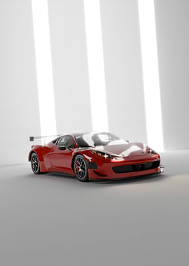 Minimalist Red Ferrari GT3