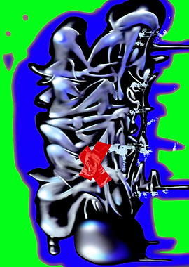 Graffiti Absurdism 1 (Digital Airbrushing on Green & Blue)