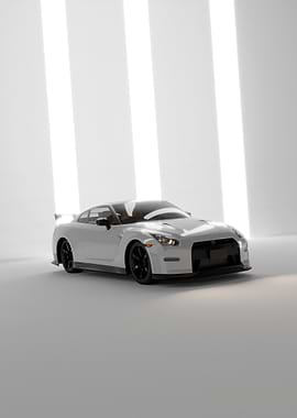 White Nissan GT-R