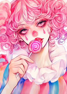 Creepy Sad Clown Girl