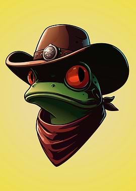 Funny Frog Cowboy