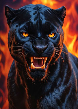 Wild black panther