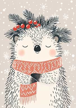 Cozy Hedgehog in Winter