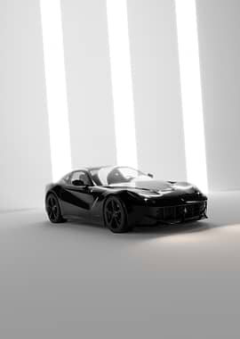 Minimalist Black Ferrari F12