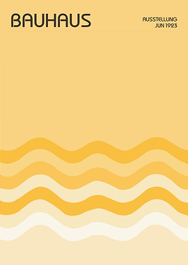 Bauhaus Yellow Wave Summer Art