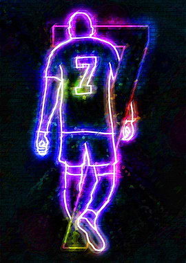 Neon Soccer Player 7