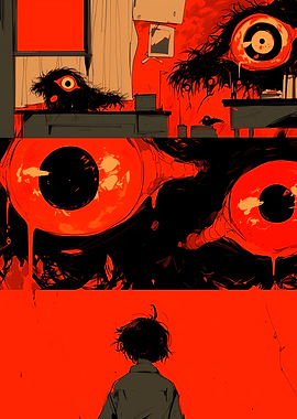 Red Eye Horror Illustration