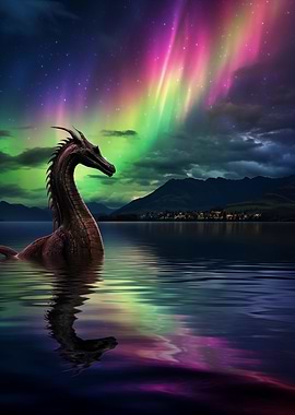 Dragon In Aurora Borealis
