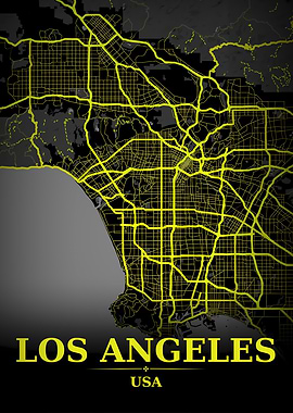 Los Angeles Golden City Map