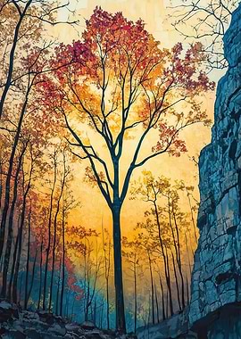 Autumn Forest Silhouette
