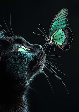 Black Cat and Butterfly