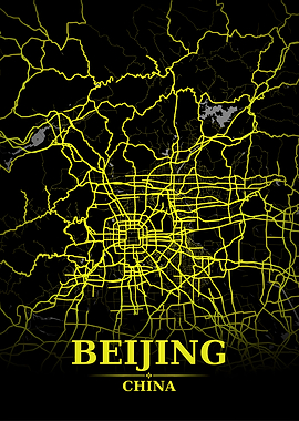 Beijing City Golden Map