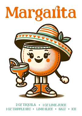 Margarita Retro Mascot Poster